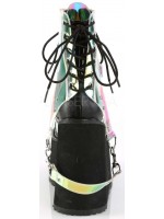 Hologram Bondage Strap Black Gothic Ankle Boots