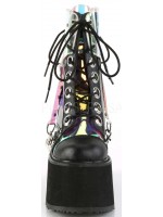 Hologram Bondage Strap Black Gothic Ankle Boots