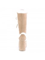 Tan Faux Fur Camel-311 Platform Knee Boot