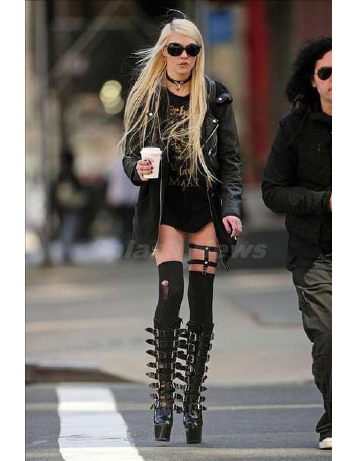 Buckled Adore Knee High Platform Boots | Celebrity Style Gothic Boots