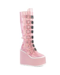 Swing Transparent Pink Womens Platform Boots