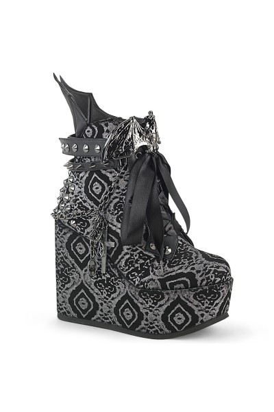 Poison Vampire Hunter Patterned Gothic Ankle Boots