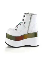 Bear White Rainbow Platform Ankle Boots