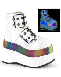 Bear White Rainbow Platform Ankle Boots