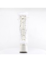 White Faux Fur Camel-311 Platform Knee Boot