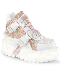 Slacker White Glitter Womens Ankle Boots