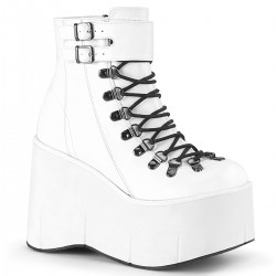 Kera White Platform Ankle Boots