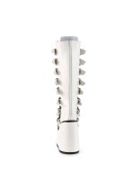Swing White Buckled Womens Platform Boots