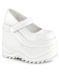 Wave White Platform Mary Jane