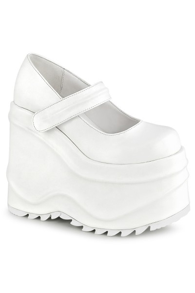 Wave White Platform Mary Jane