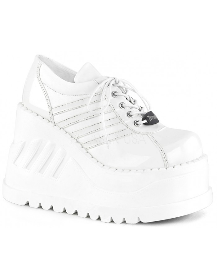 3 inch white platform sneakers