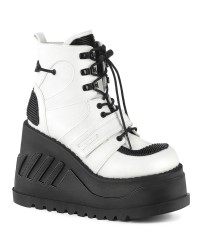 Stomp White Cybergoth Wedge Ankle Boots