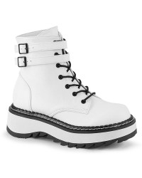 Lilith White Ankle Combat Boots