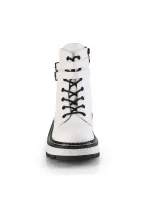Lilith White Ankle Combat Boots