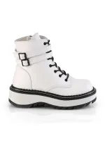 Lilith White Ankle Combat Boots
