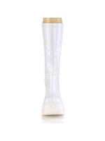 White Hologram Shaker-65 Womens Knee Boots