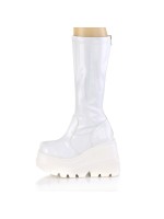 White Hologram Shaker-65 Womens Knee Boots