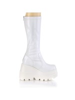 White Hologram Shaker-65 Womens Knee Boots