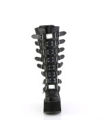 Swing Wide Calf Black Platform Knee Boot