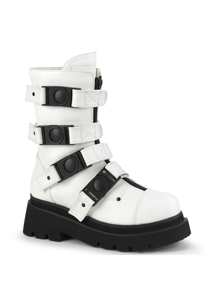 Renegade Womens White Combat Boots