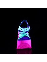 Dynamite Star Neon Lime and Pink Platform Sandal