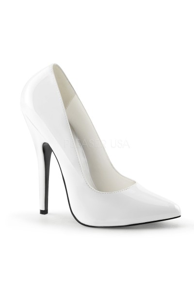 Classic White 6 Inch High Heel Pump