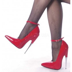 Scream Red Ankle Strap Extreme Heel Fetish Pump