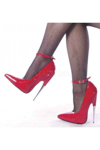 Scream Red Ankle Strap Extreme Heel Fetish Pump