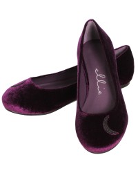 Moon Witch Purple Velvet Flat Shoe