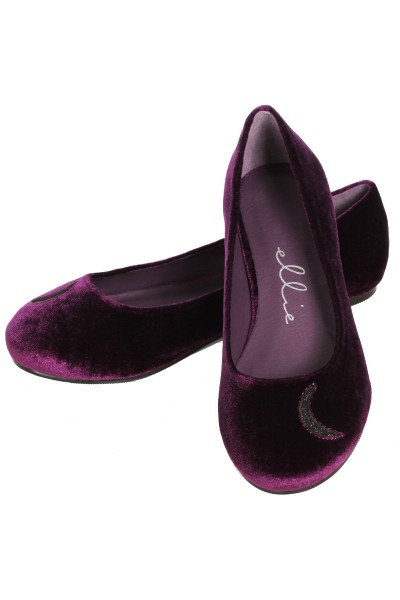 Moon Witch Purple Velvet Flat Shoe