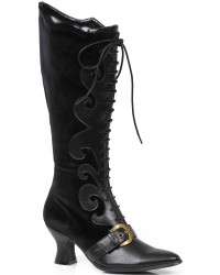 Fain Black Velvet Witches Boots