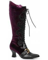 Fain Purple Velvet Witches Boots