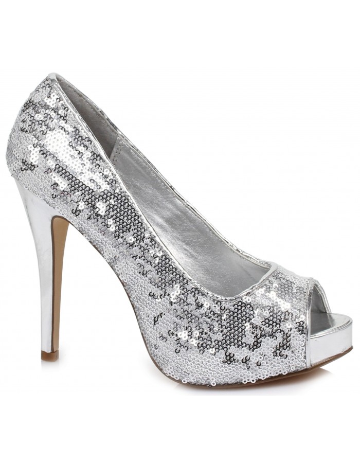 sequin silver shoes