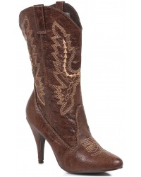 Brown Scrolled Cowgirl Boots