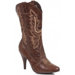 Brown Scrolled Cowgirl Boots