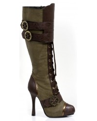 Quinley Steampunk Olive Green Boots