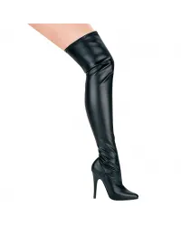 Ally Black Thigh High 5 Inch Heel Boot