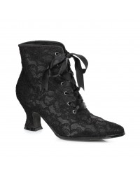 Victorian Black Lace Covered Ankle Boots