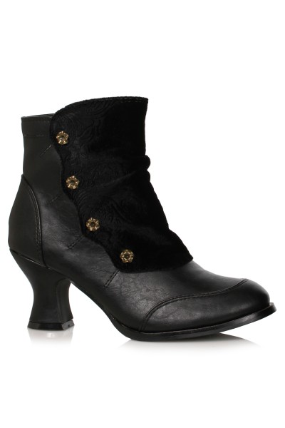 Viola Black Victorian Ankle Boot for Women