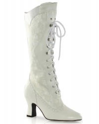 Rebecca Victorian White Lace Boot