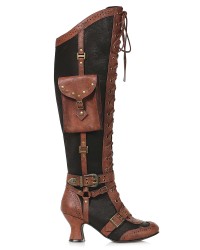 Ingrid Multi Pocket Steampunk Womens Brown Boots