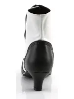 Flora Womens Black and White Spats Victorian Ankle Boots