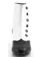 Flora Womens Black and White Spats Victorian Ankle Boots