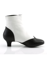 Flora Womens Black and White Spats Victorian Ankle Boots