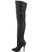 Legend Black Lace up Back Leather Thigh High Boots