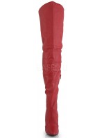 Legend Red Lace up Back Leather Thigh High Boots