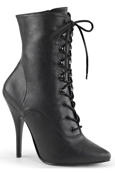 Seduce 1020 5 Inch Heel Black Ankle Boots