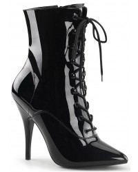 Seduce 1020 5 Inch Heel Black Patent Ankle Boots