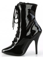 Seduce 1020 5 Inch Heel Black Patent Ankle Boots