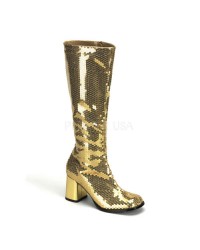 Spectacular Gold Sequin Covered Gogo Boots